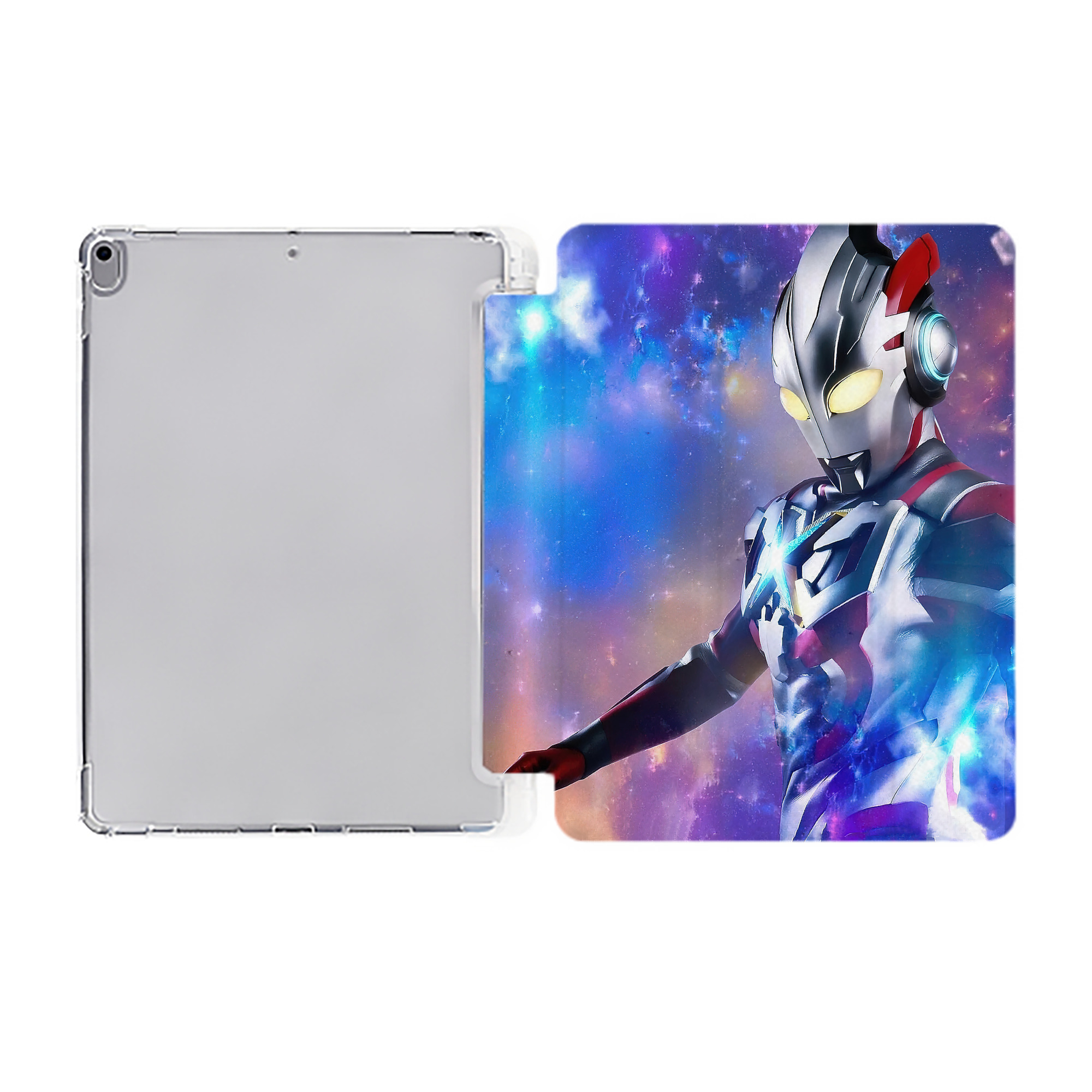 （画像用） ウルトラマン Ultraman IPad ケース ペン収納付き 三つ折りスタンド PUレザー×シリコン 対応機種9.5/10.5/10.9インチ